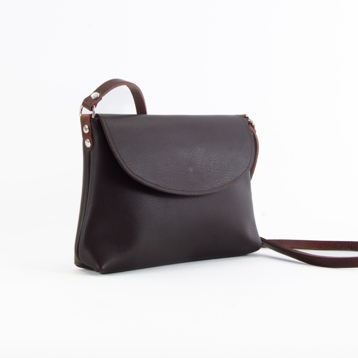 Soft Brown Leather Flap Over Bag image 2