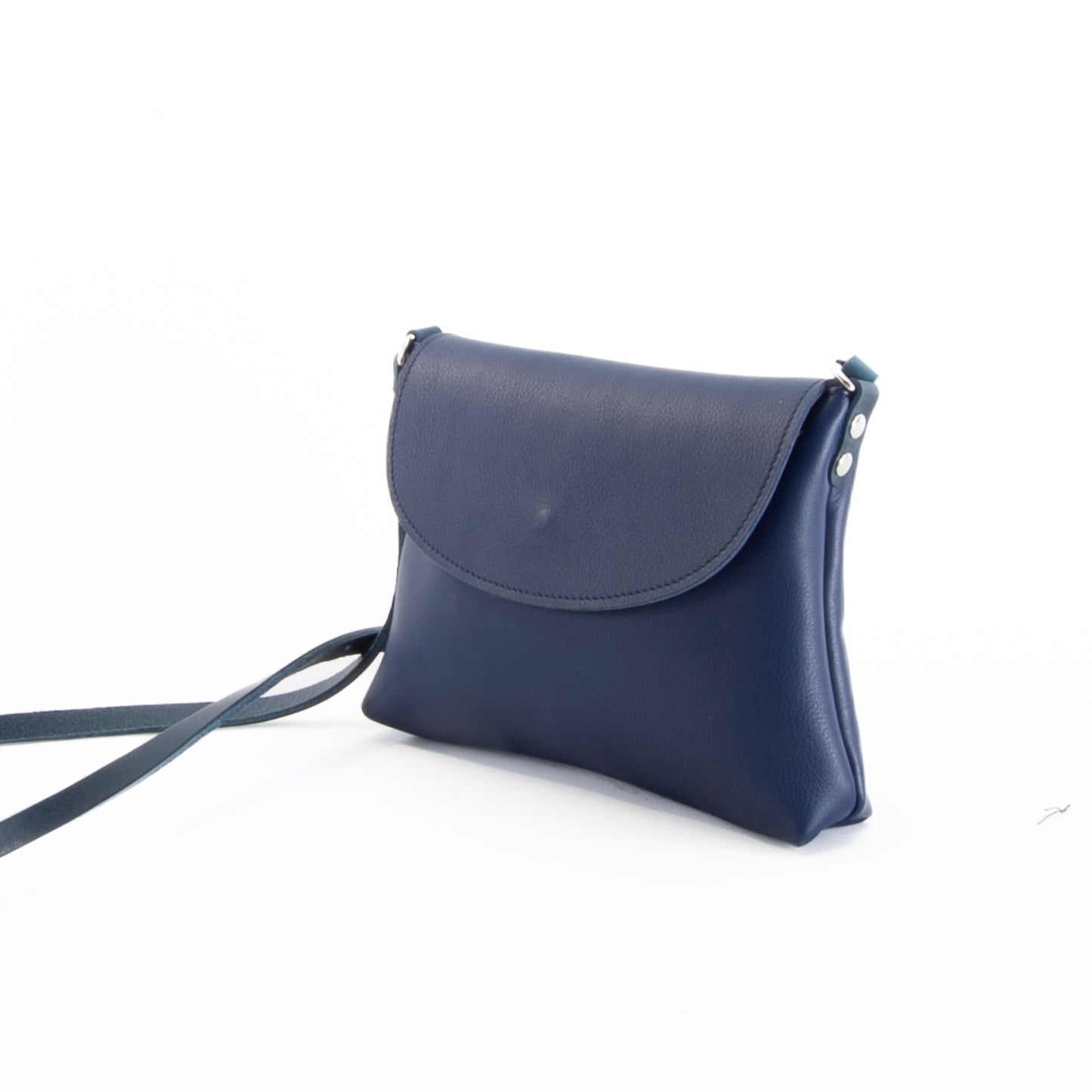 Soft Blue Leather Flap Over Bag image 3