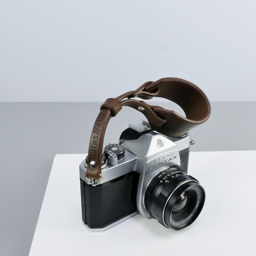 Brown Leather Wide Camera Wrist Strap - Scandola Rivet image 4