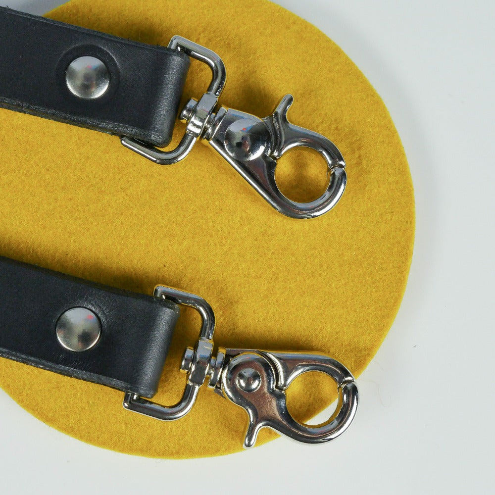 Black Leather Dual Camera Harness Strap - Dolomites image 2