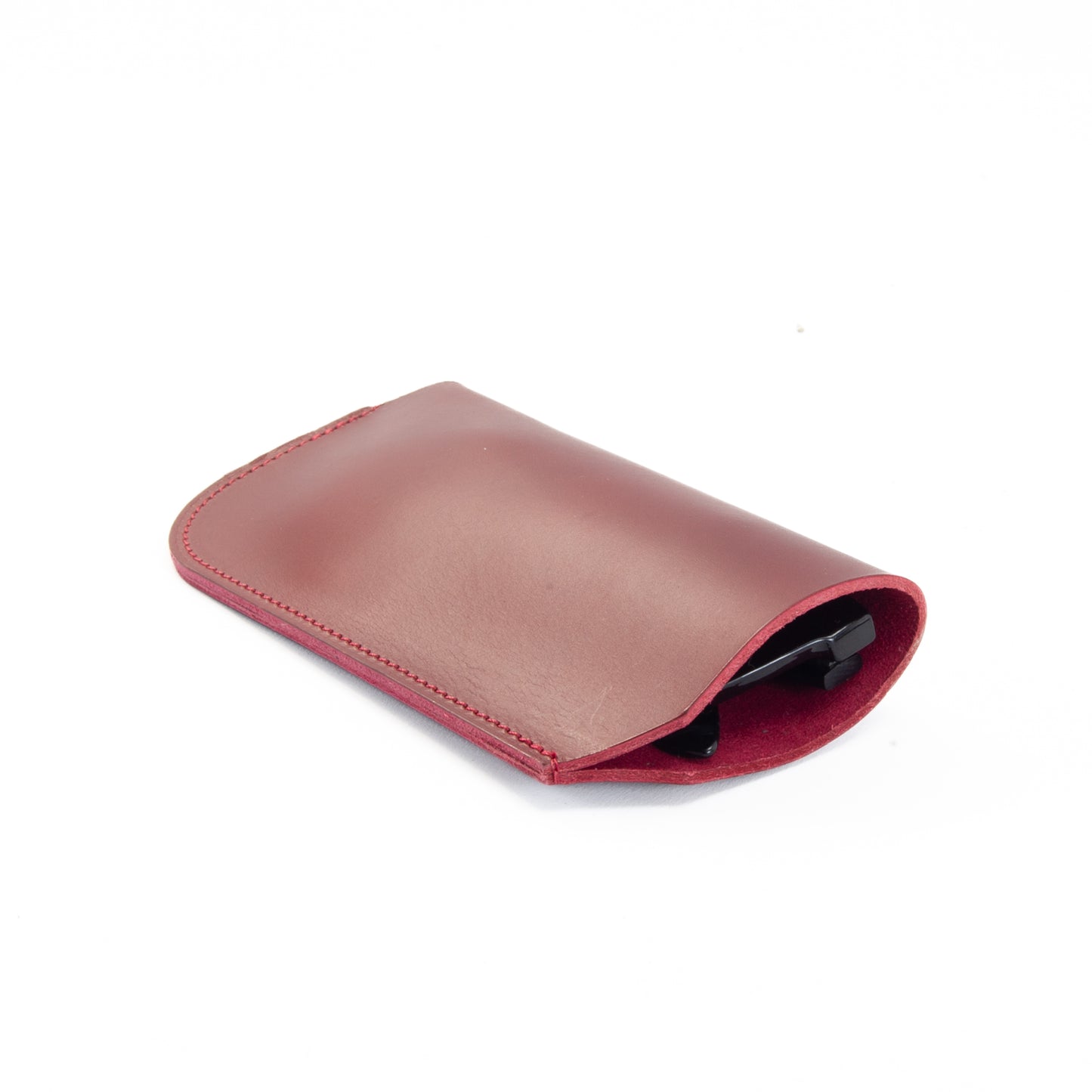 Burgundy Leather Glasses Sleeve image 1