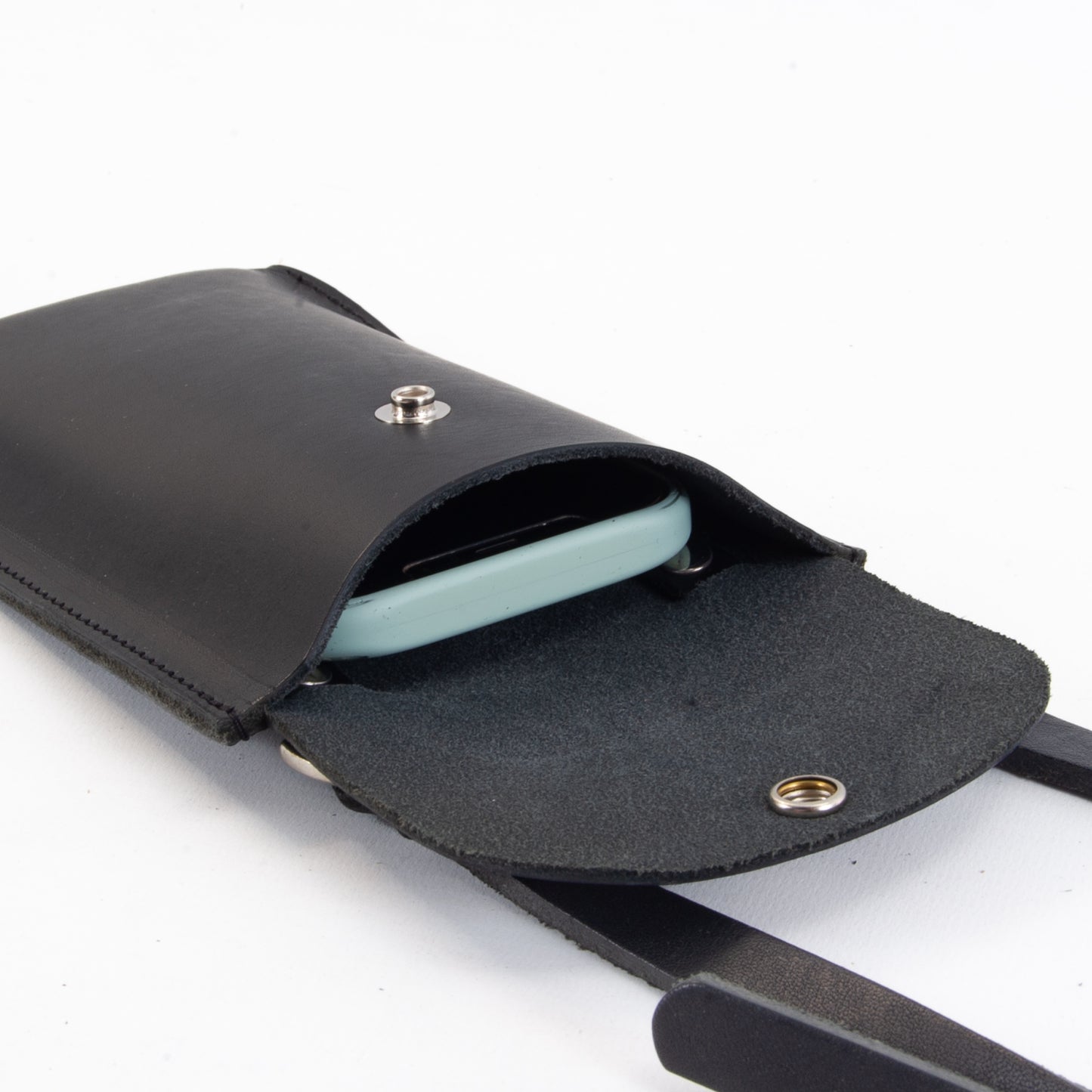 Black Leather Phone Pouch image 6