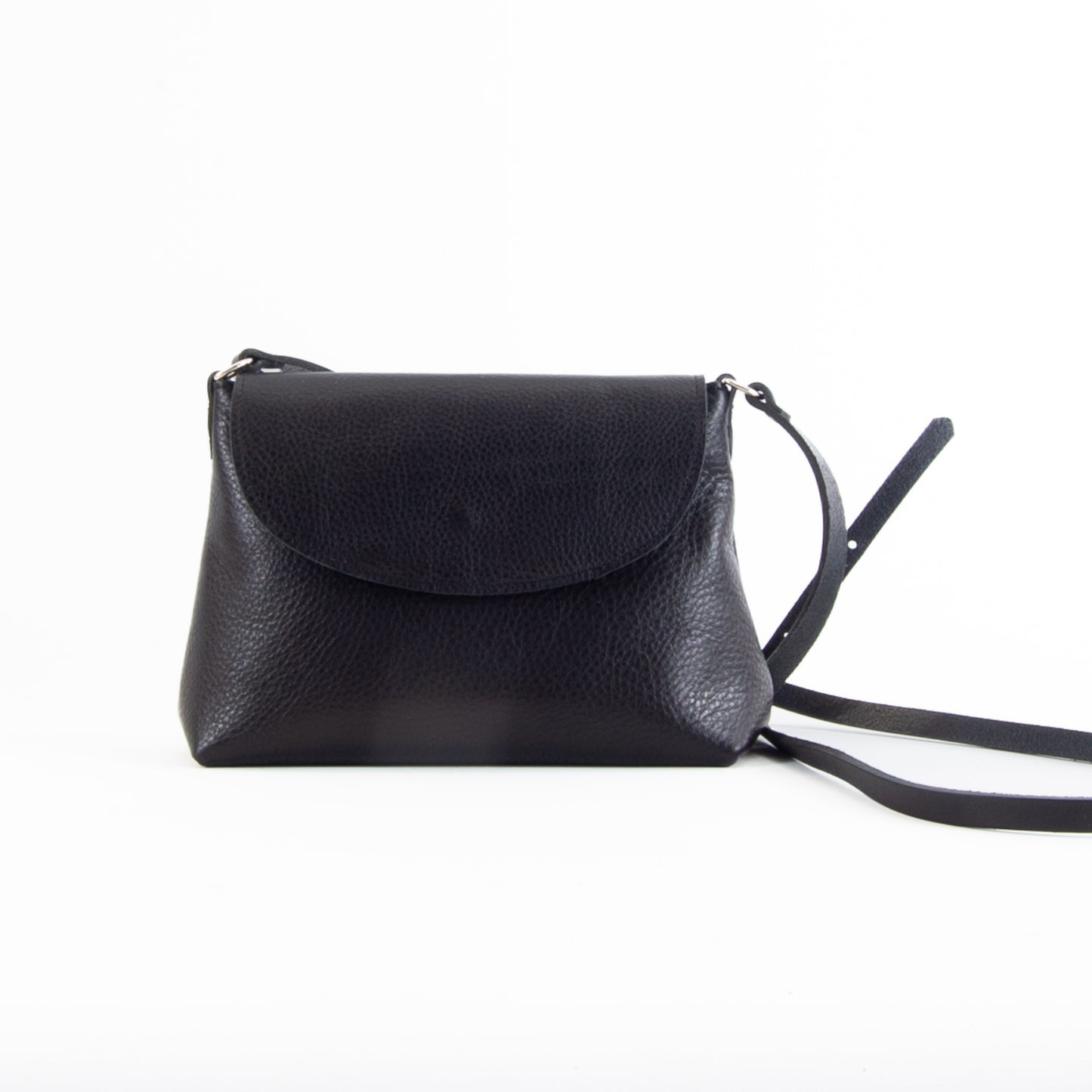 Soft Black Leather Flap Over Bag image 0