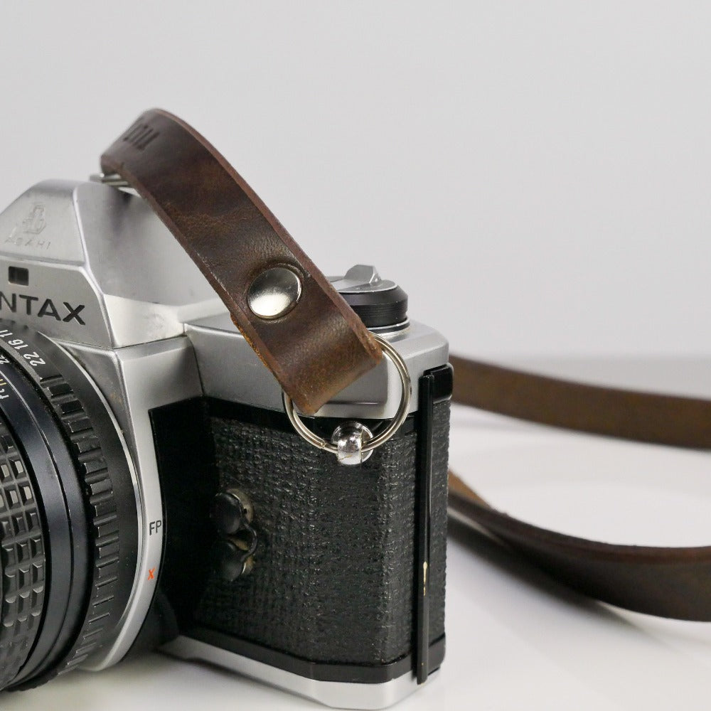 Slim Brown Leather Camera Strap - Messel Rivet image 7