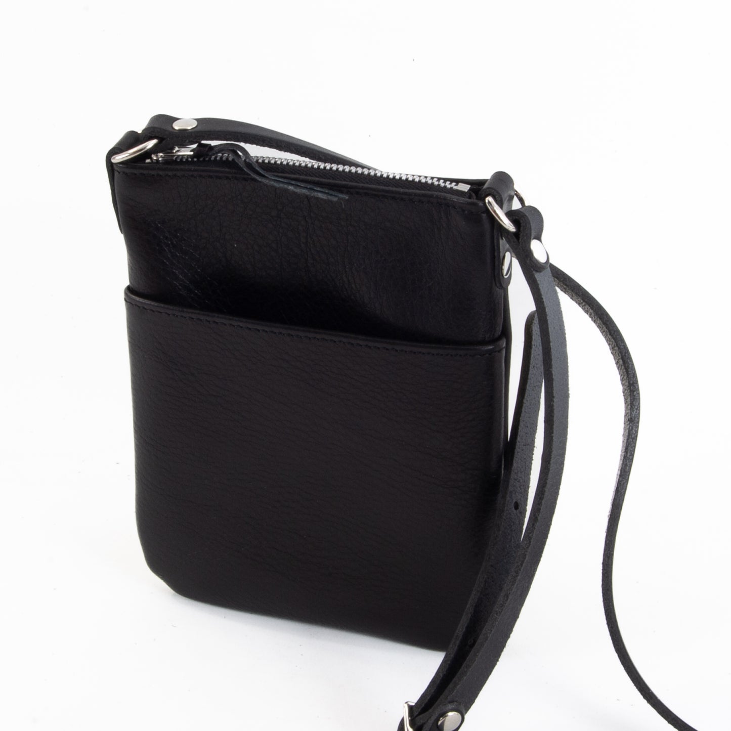 Lightweight Black Leather Mini Bag image 6