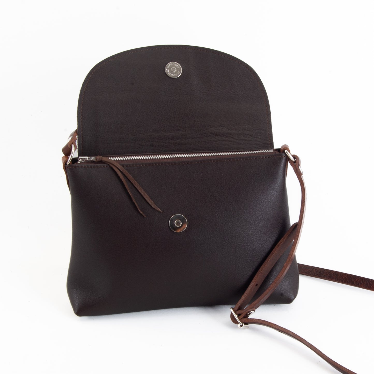 Soft Brown Leather Flap Over Bag image 3