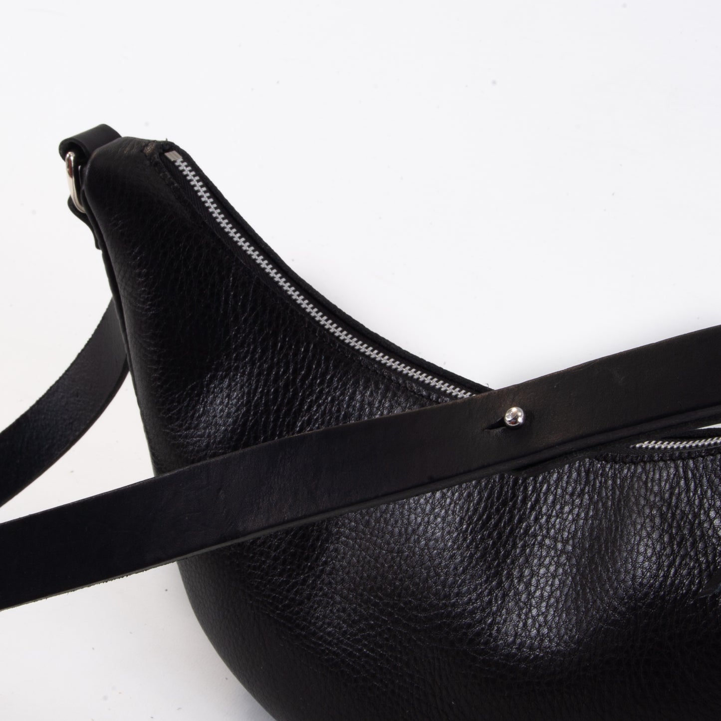 Black Leather Sling Bag image 2
