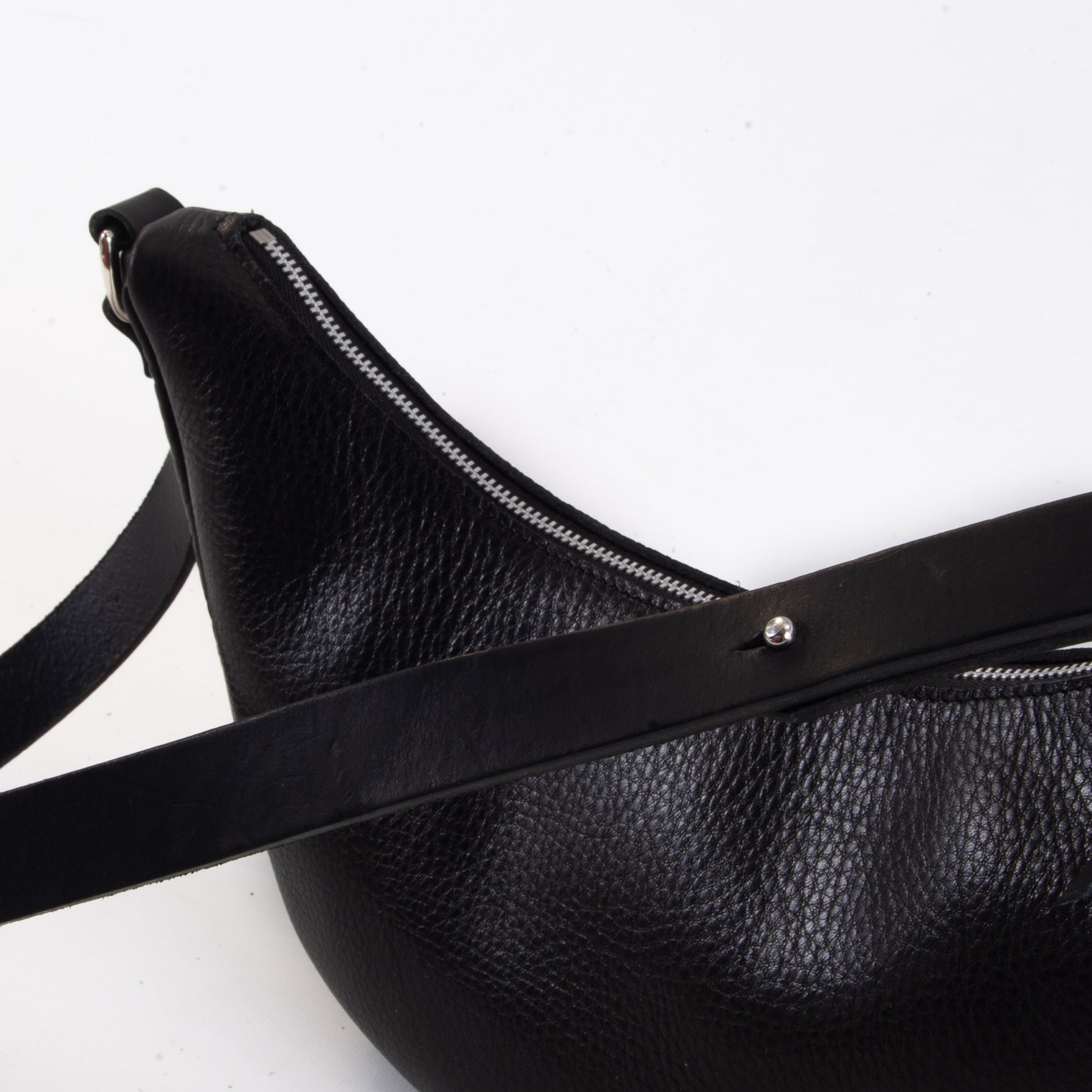 Black Leather Sling Bag image 2