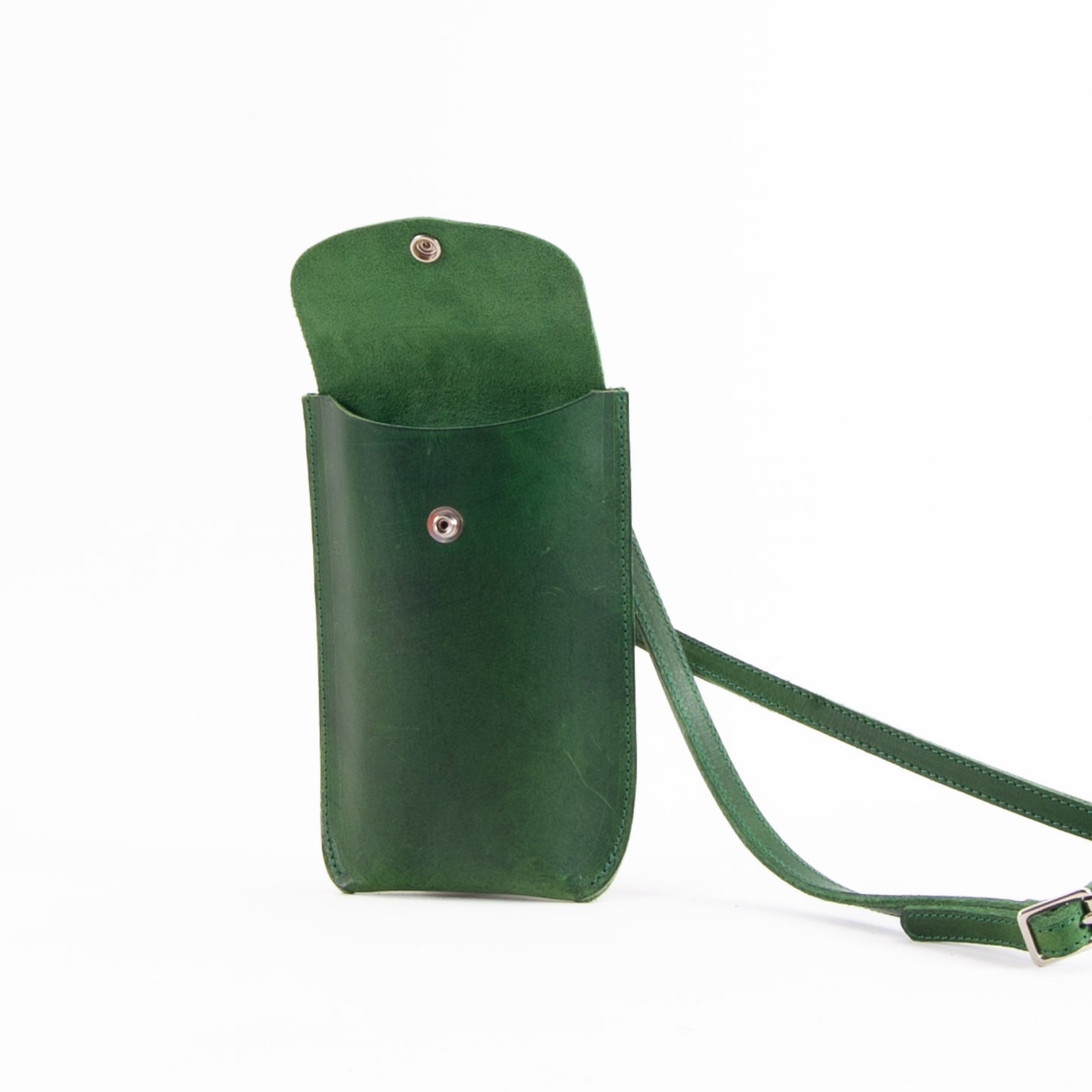 Green Leather Phone Pouch image 3