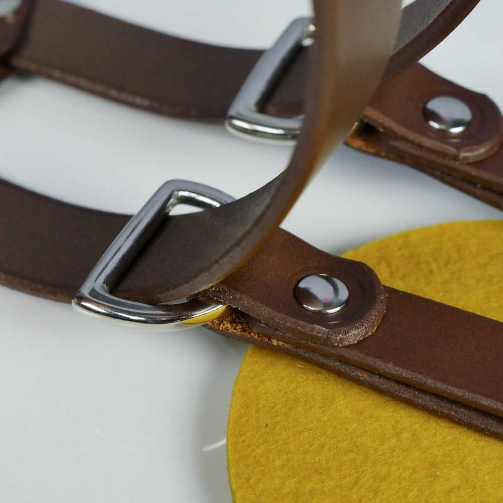 Black Leather Dual Camera Harness Strap - Dolomites image 2