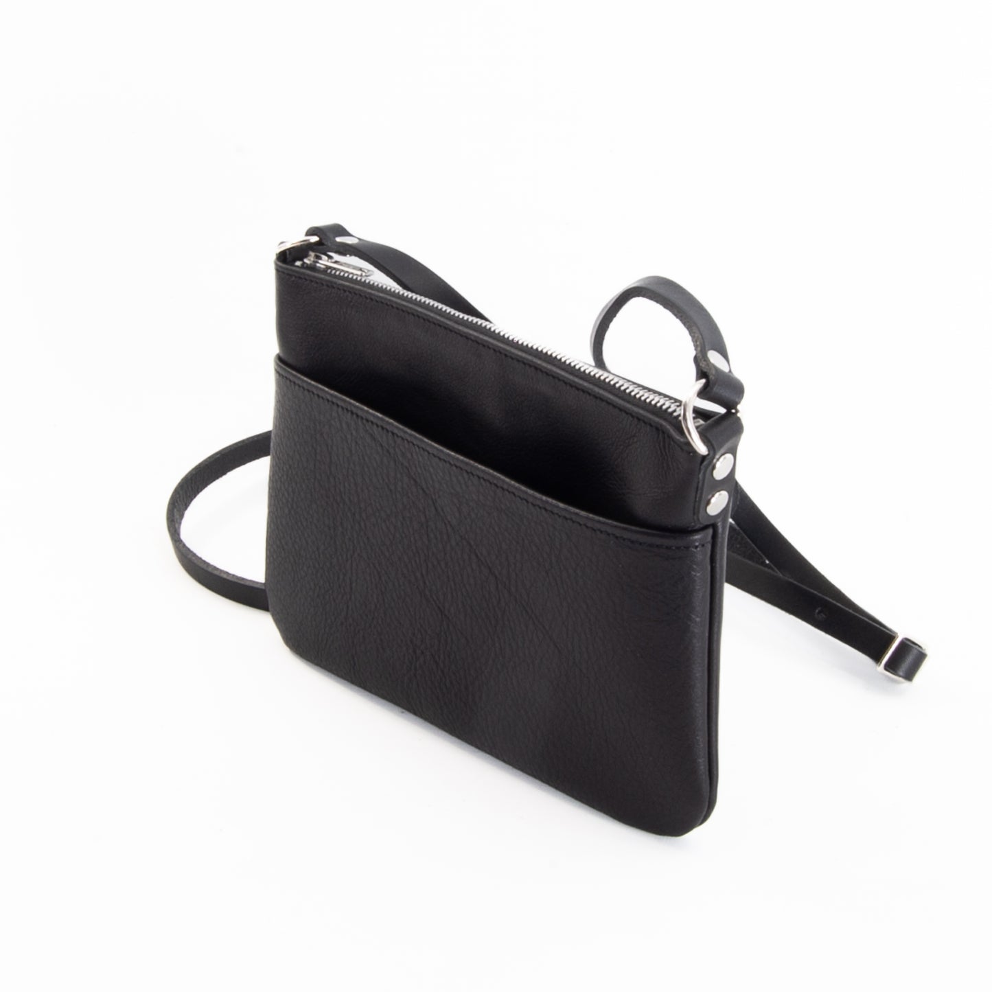 Lightweight Black Leather Hip Bag image 1