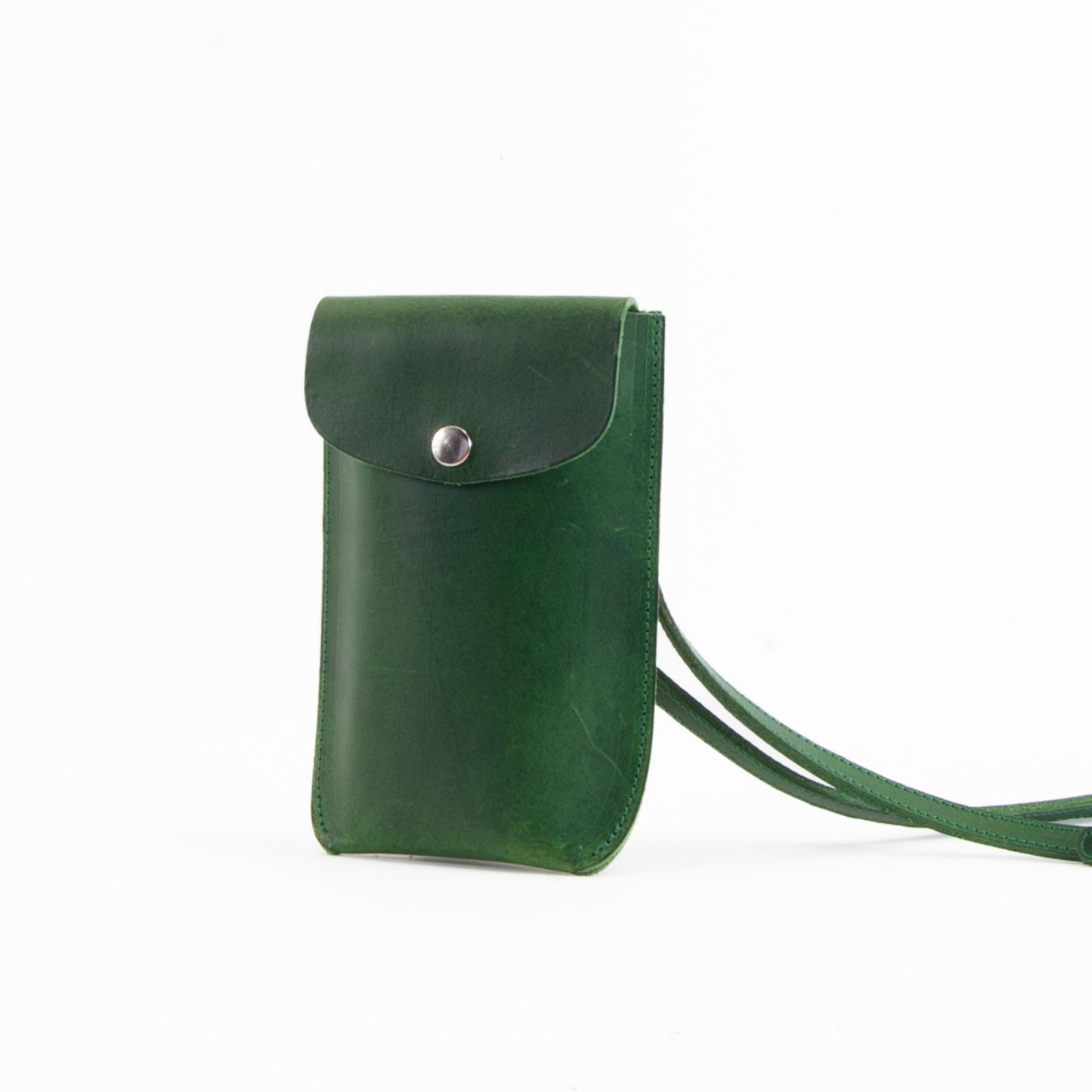Green Leather Phone Pouch image 1