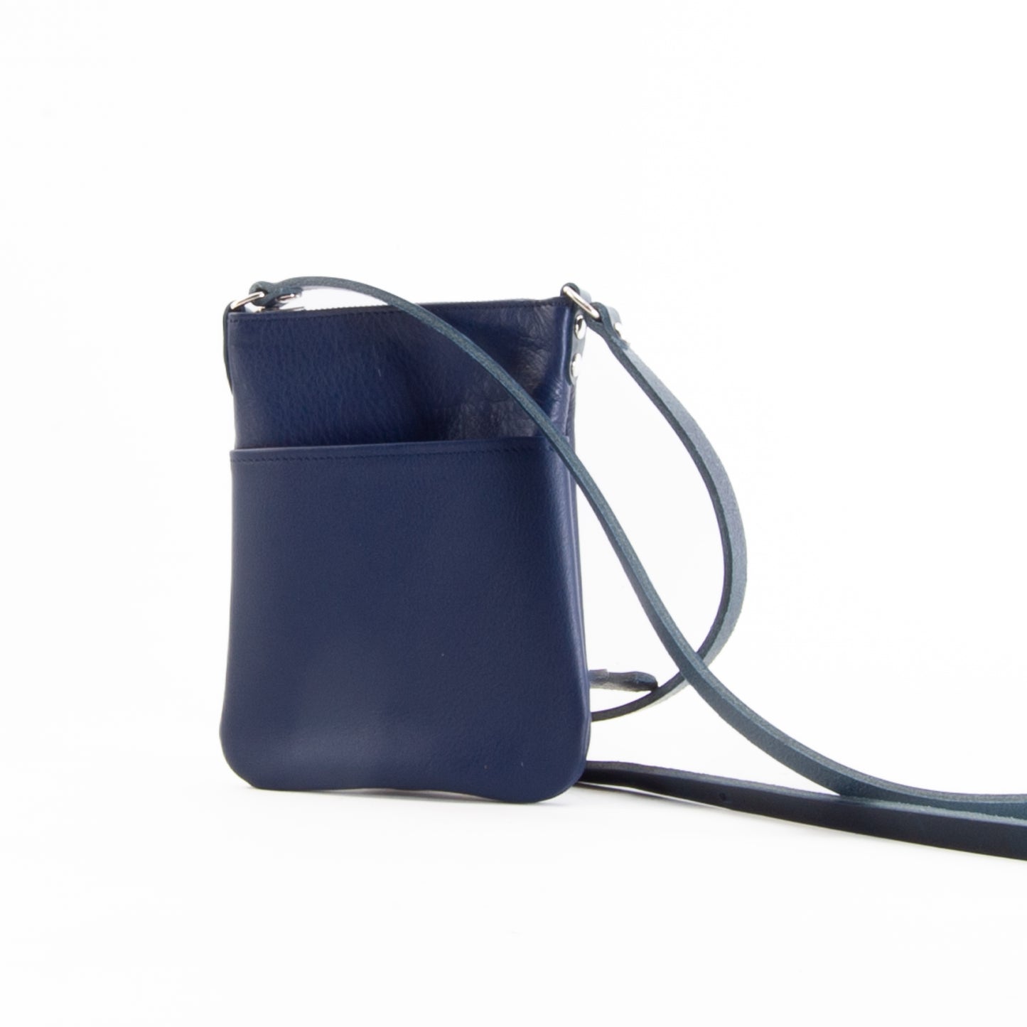 Lightweight Blue Leather Mini Bag image 5