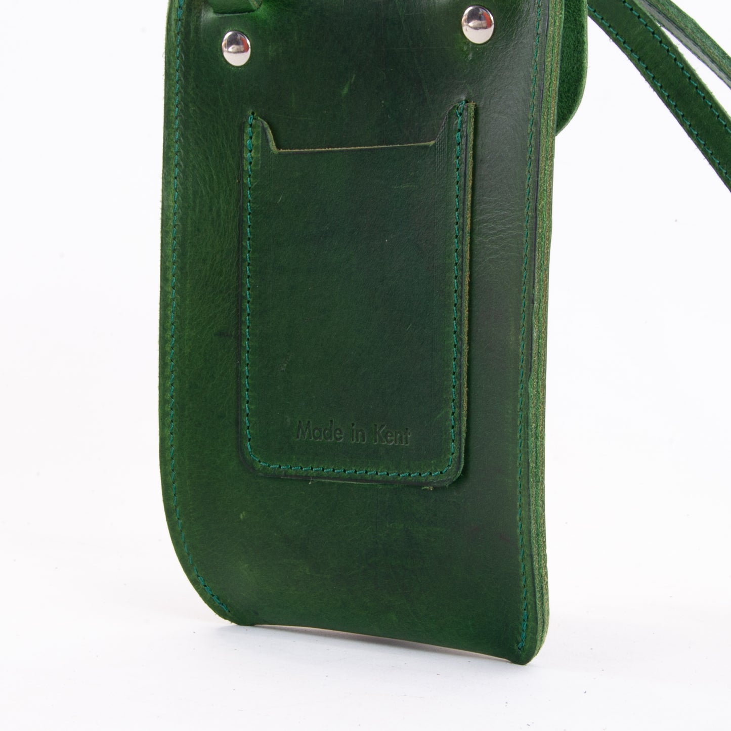 Green Leather Phone Pouch image 6