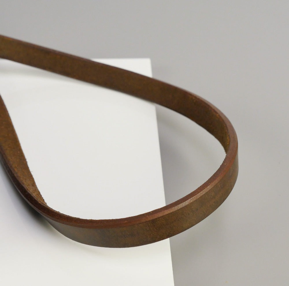 Slim Brown Leather Camera Strap - Messel Stitched image 6