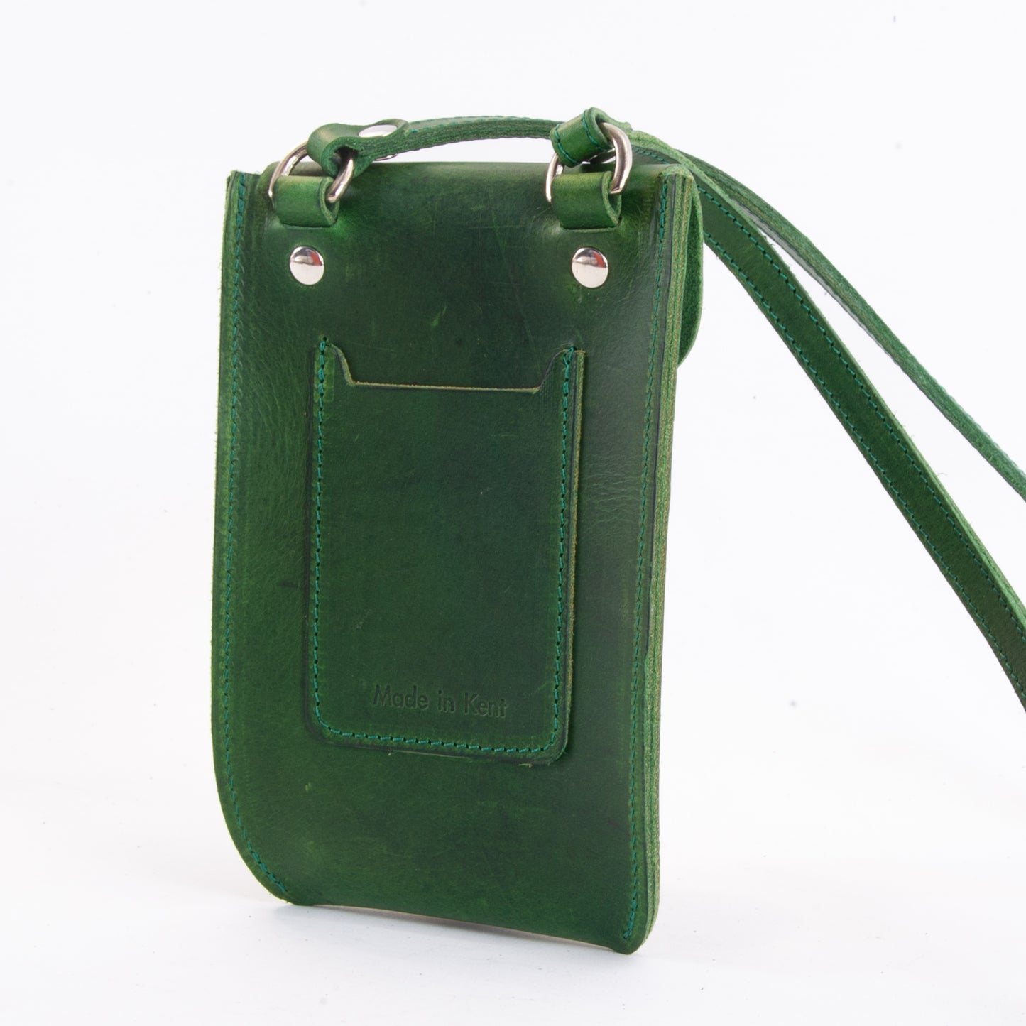 Green Leather Phone Pouch image 4