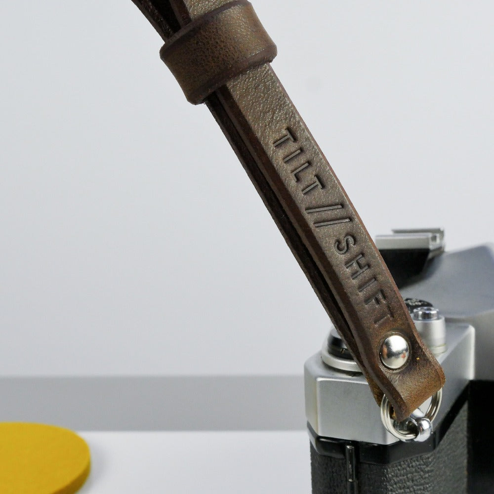Brown Leather Wide Camera Wrist Strap - Scandola Rivet image 5