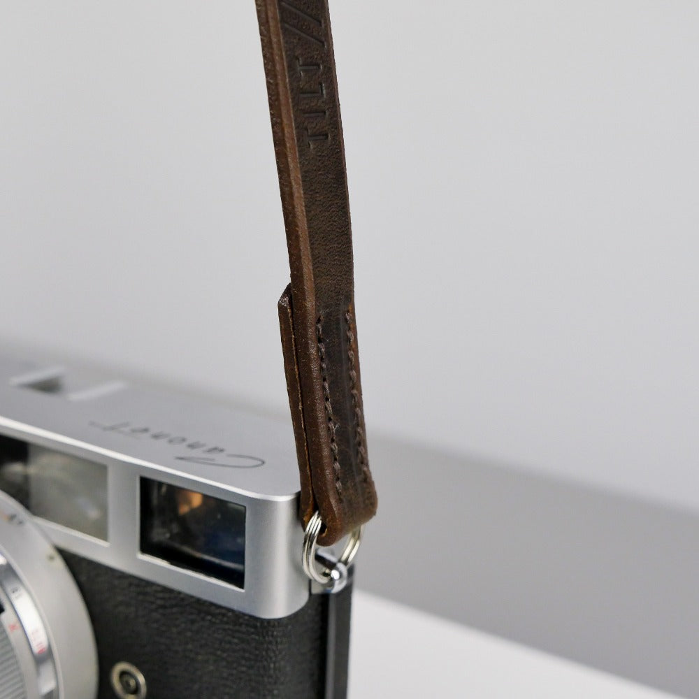 Wide Brown Leather Camera Strap - Yosemite Stitched image 7