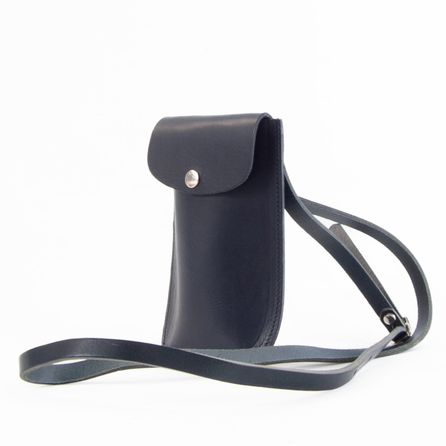 Vintage Navy Leather Phone Pouch image 3
