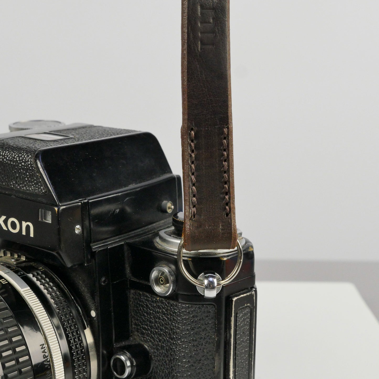 Slim Brown Leather Camera Strap - Messel Stitched image 4