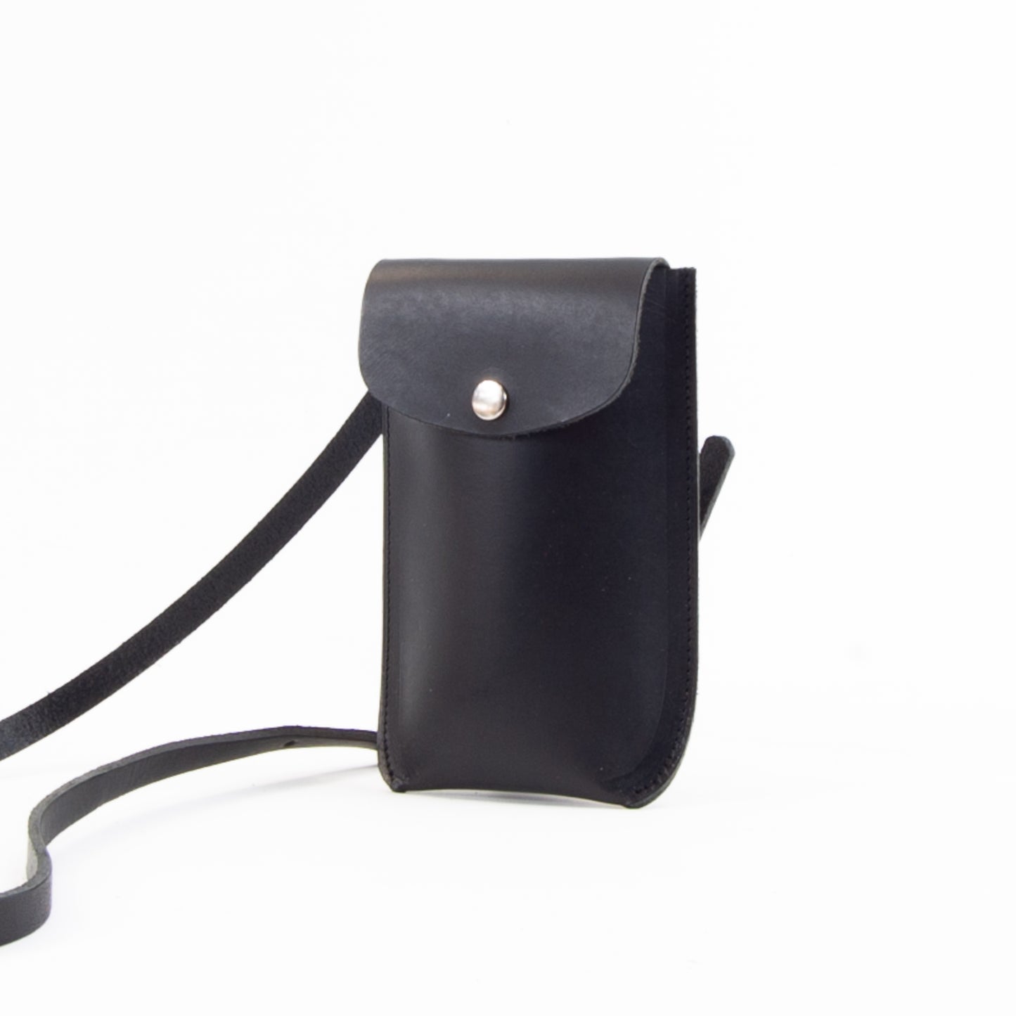 Black Leather Phone Pouch image 4