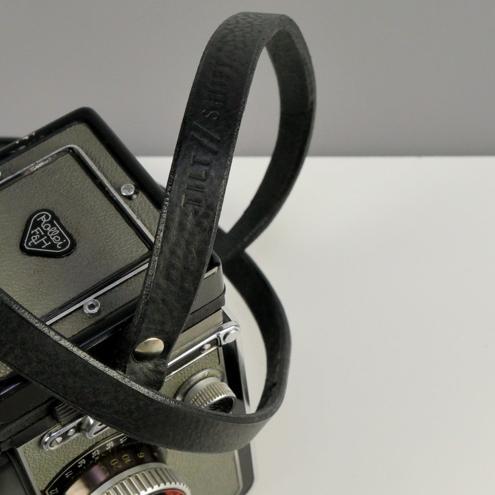 Slim Black Leather Camera Strap - Messel Rivet image 2