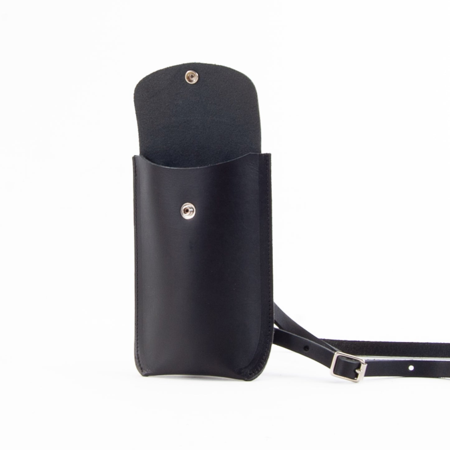 Black Leather Phone Pouch image 2