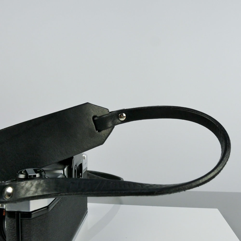 Wide Black Leather Camera Strap - Yosemite Rivet image 5