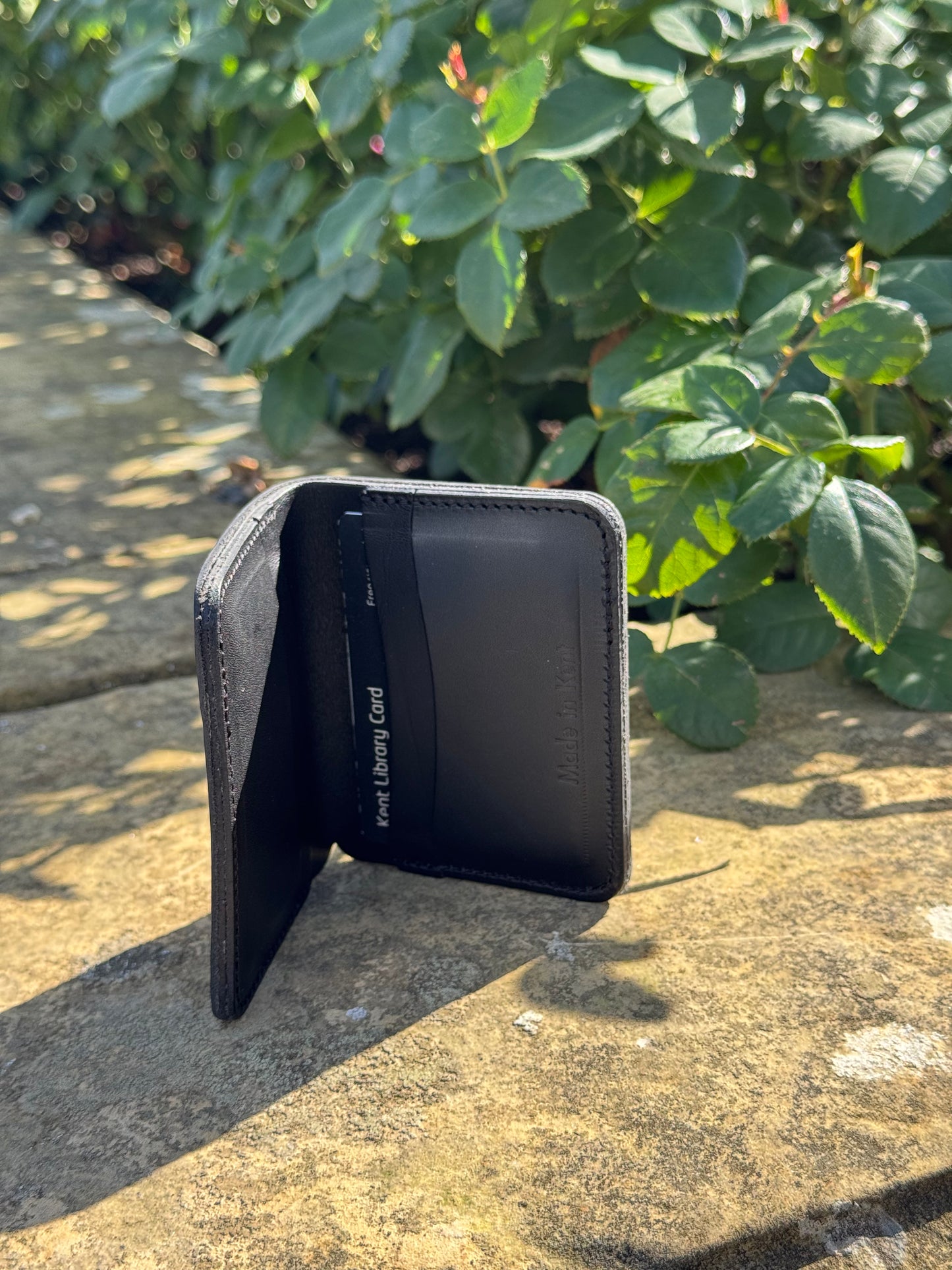 Smooth Black Cards + Notes Leather Wallet