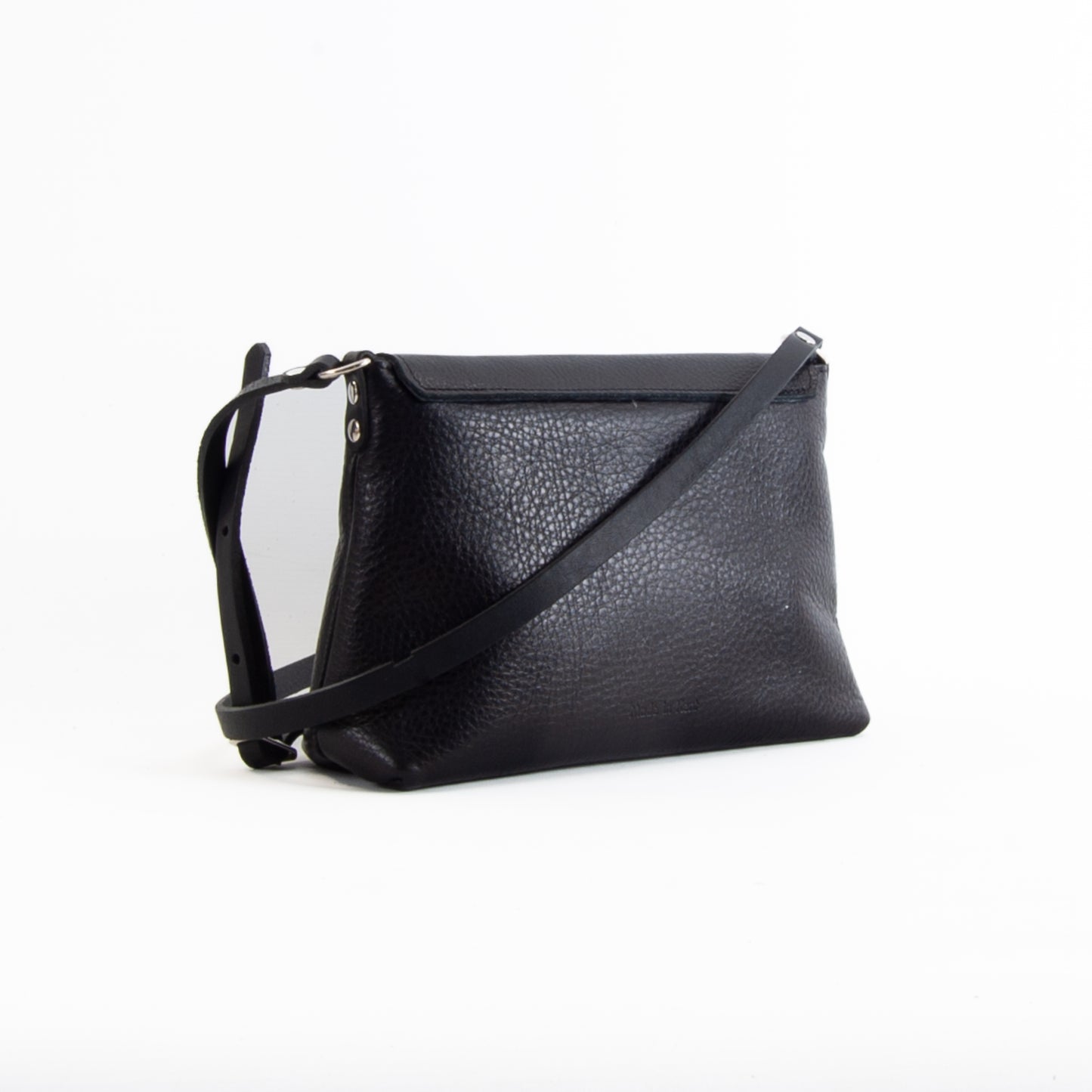 Soft Black Leather Flap Over Bag image 2