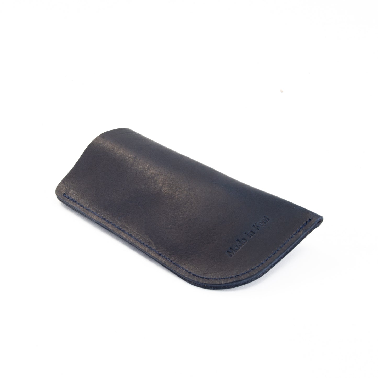Vintage Navy Leather Glasses Sleeve image 2