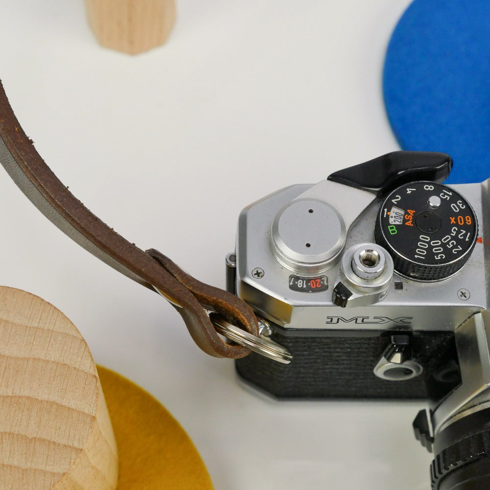 Slim Brown Leather Camera Strap - Messel Rivet image 3