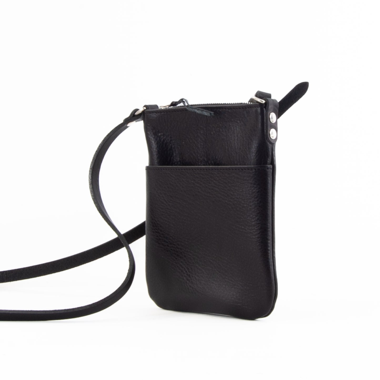 Lightweight Black Leather Mini Bag image 4