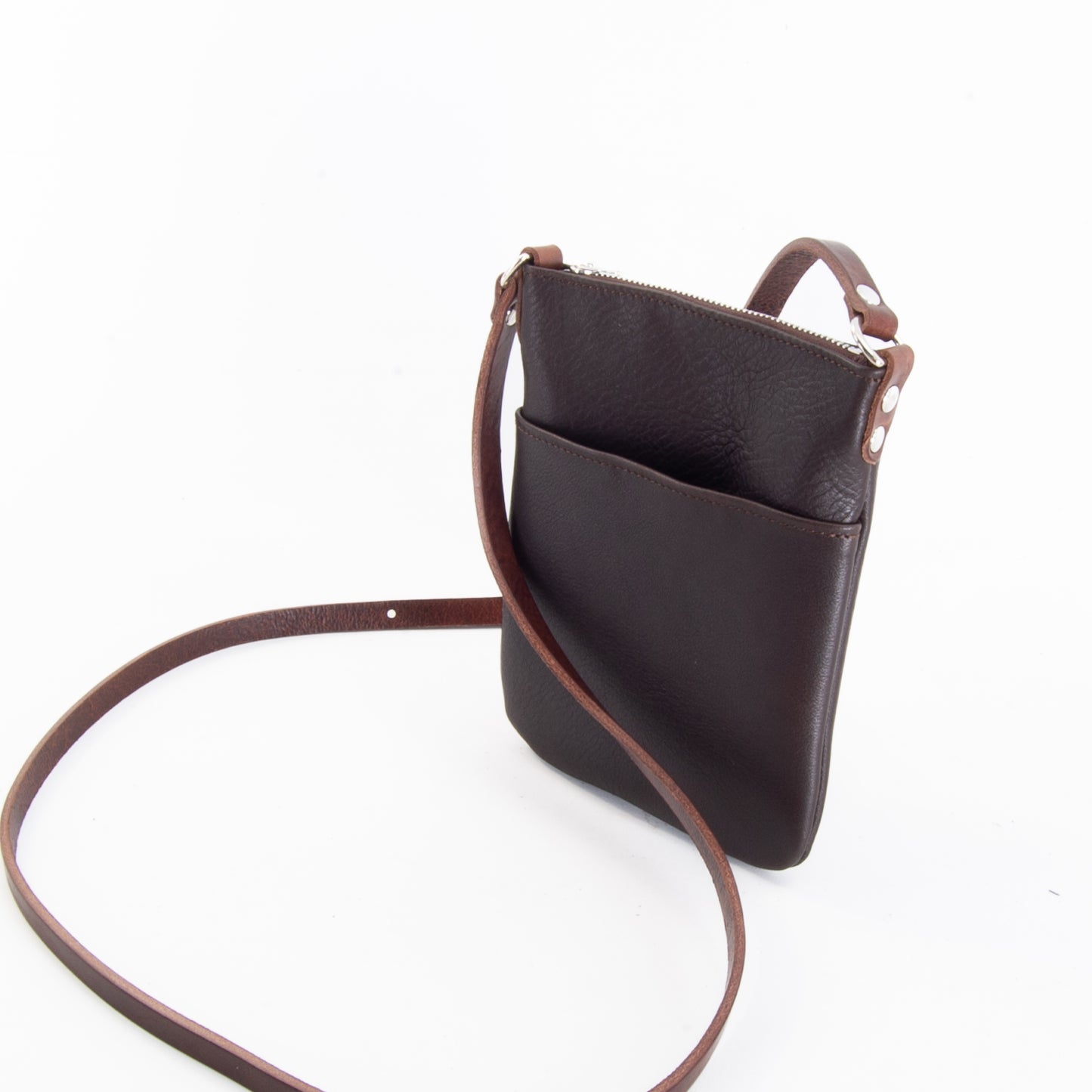 Lightweight Brown Leather Mini Bag image 2