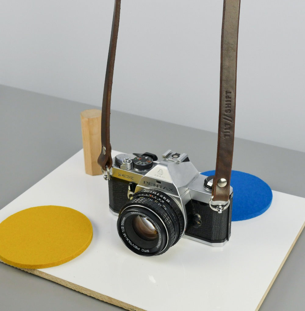 Slim Brown Leather Camera Strap - Messel Rivet image 4