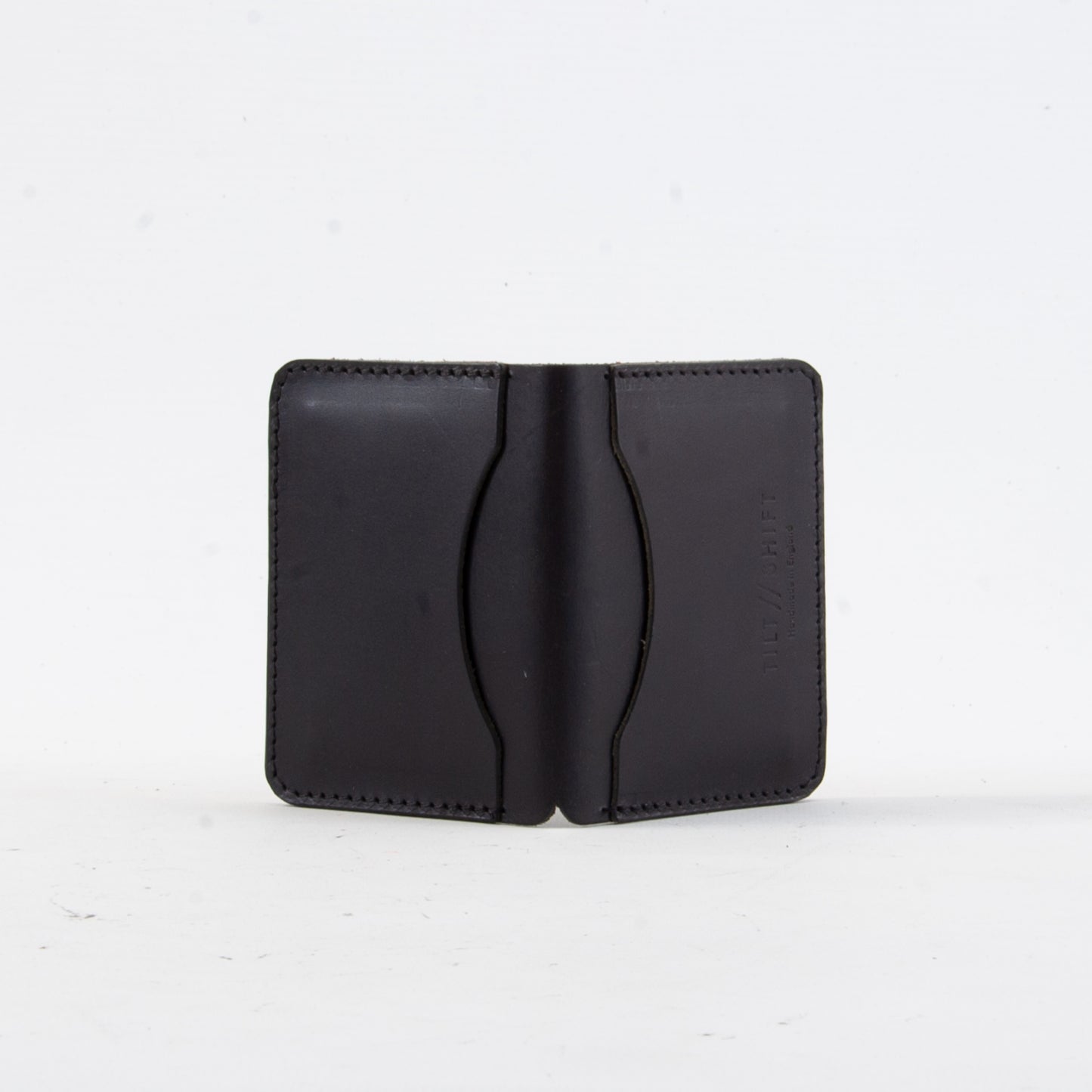 Black + Red Leather Card Holder