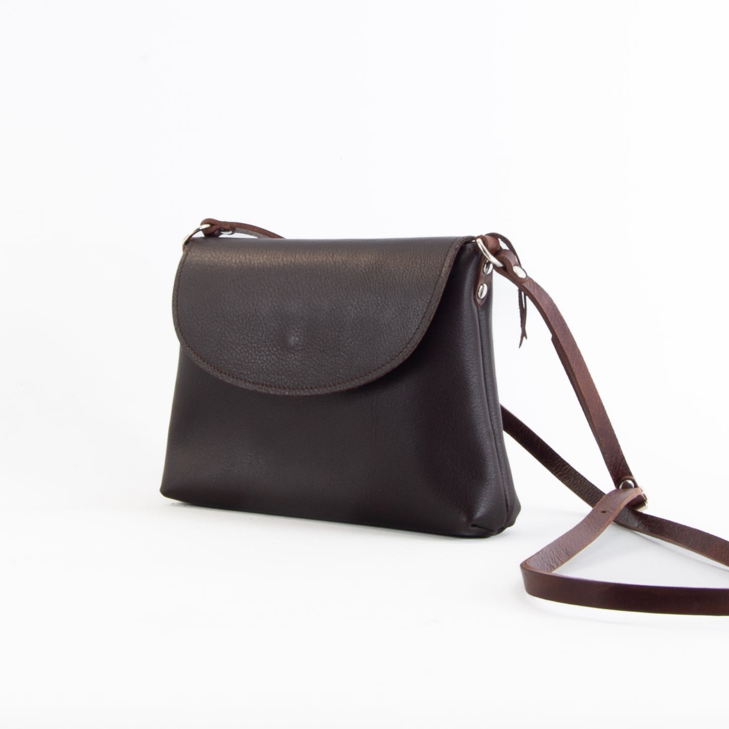 Soft Brown Leather Flap Over Bag image 1