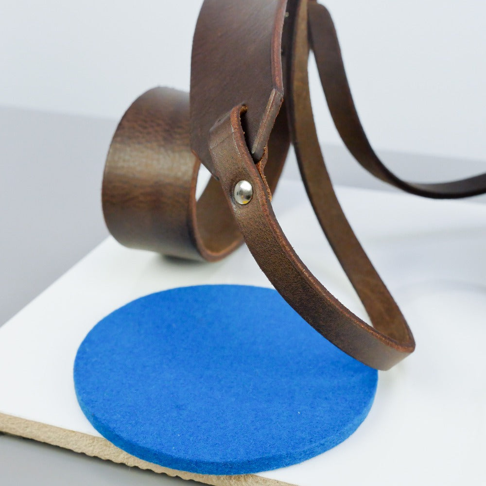 Wide Brown Leather Camera Strap - Yosemite Rivet image 3