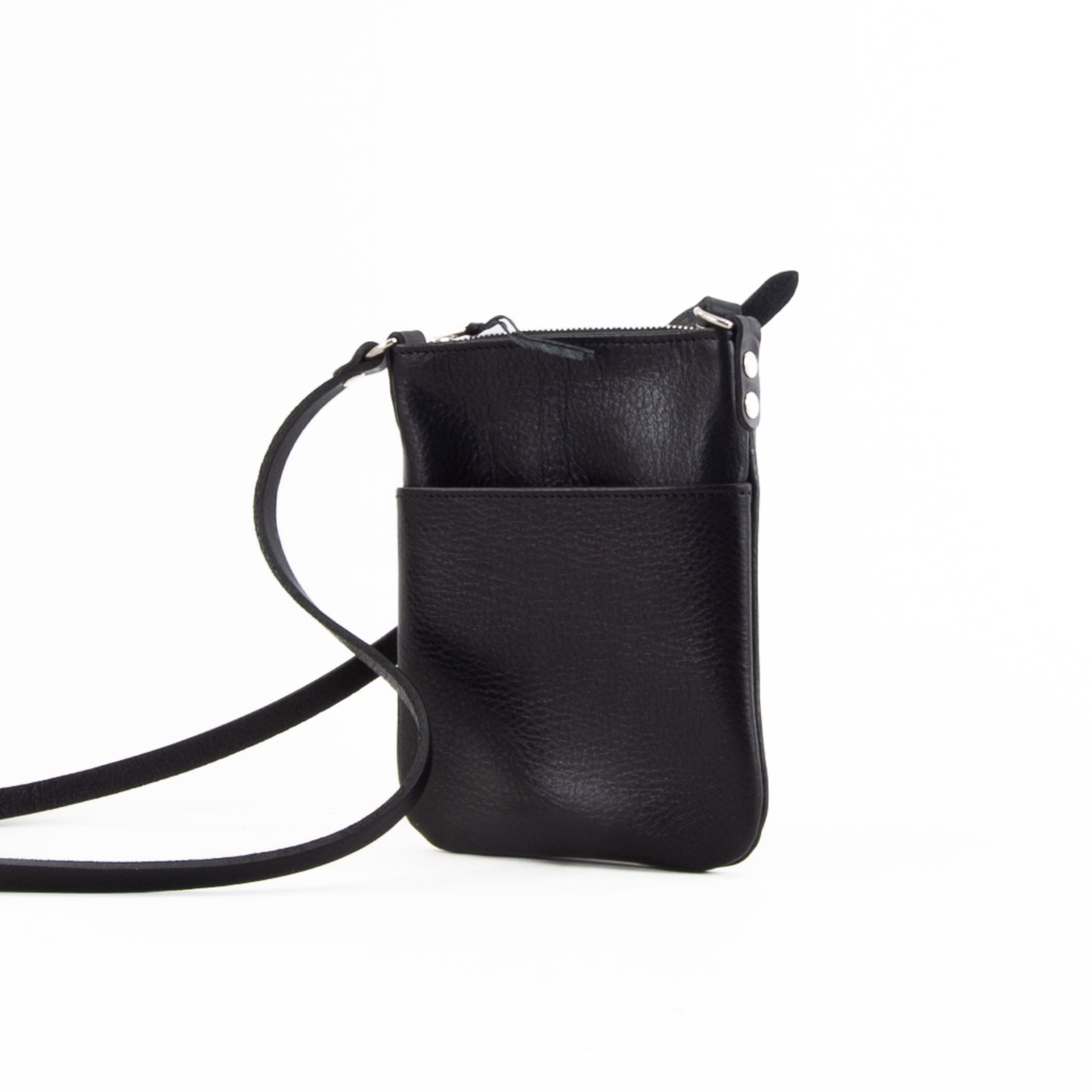Lightweight Black Leather Mini Bag image 5