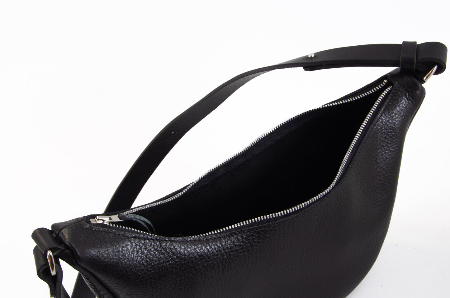 Black Leather Sling Bag image 5