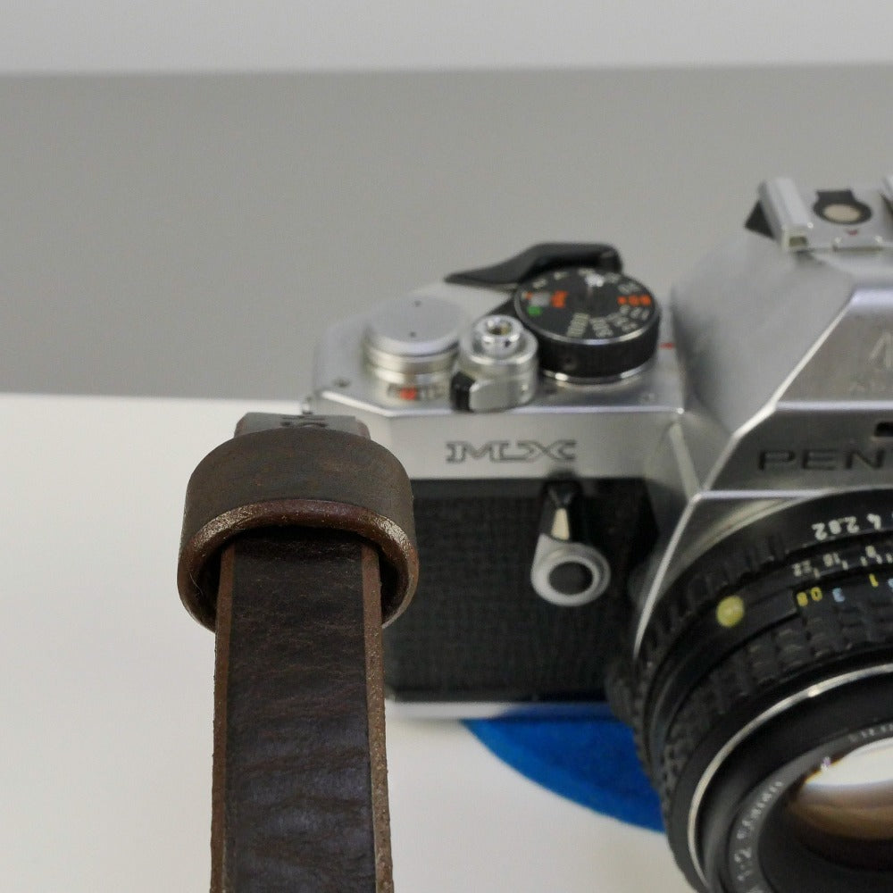 Brown Leather Camera Wrist Strap - Lulworth Stitched image 2
