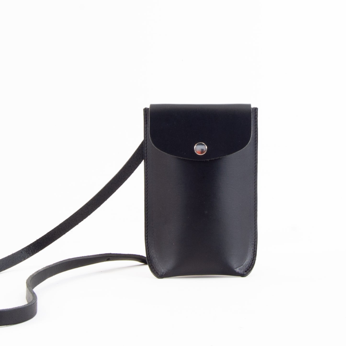 Black Leather Phone Pouch image 1