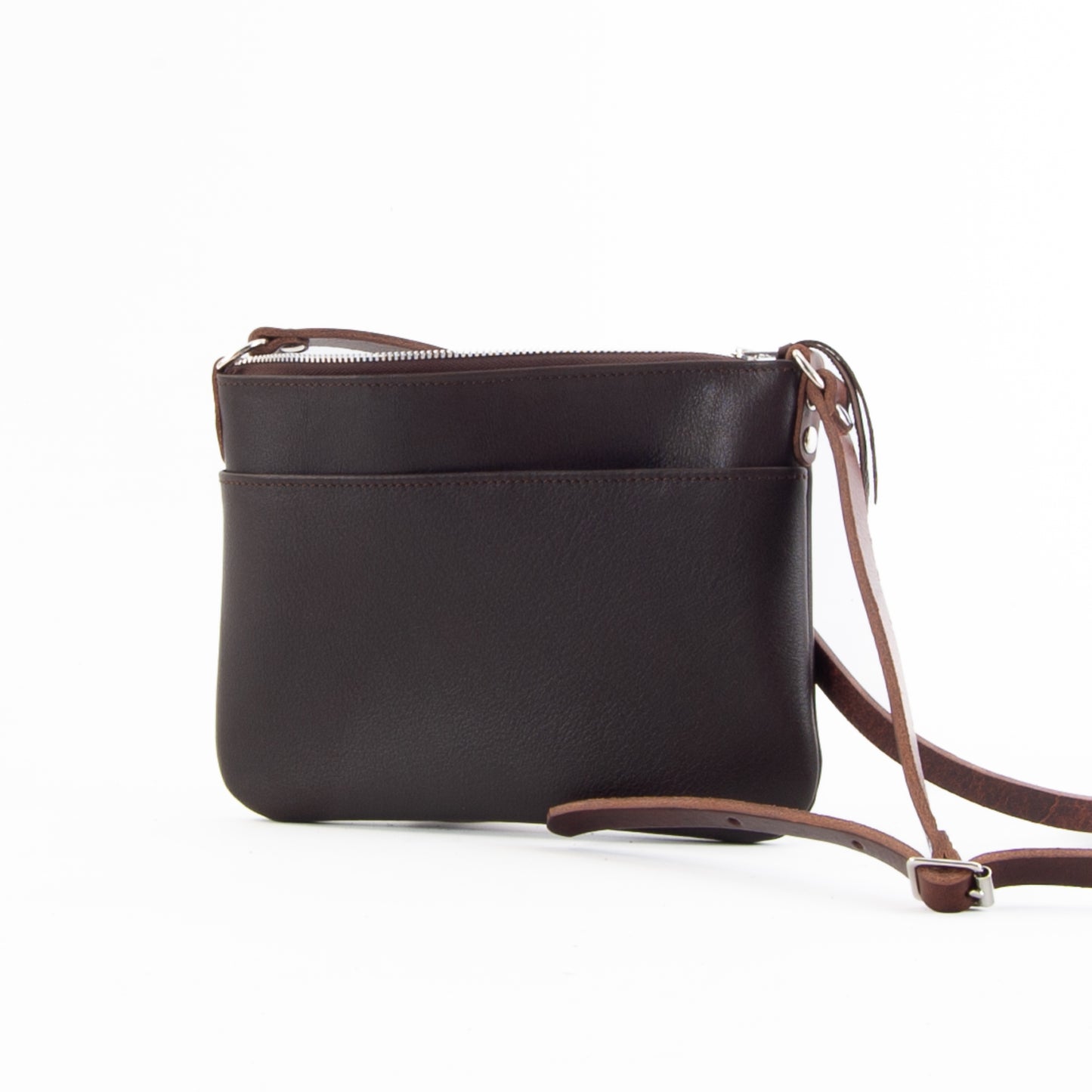 Lightweight Brown Leather Hip Bag image 2
