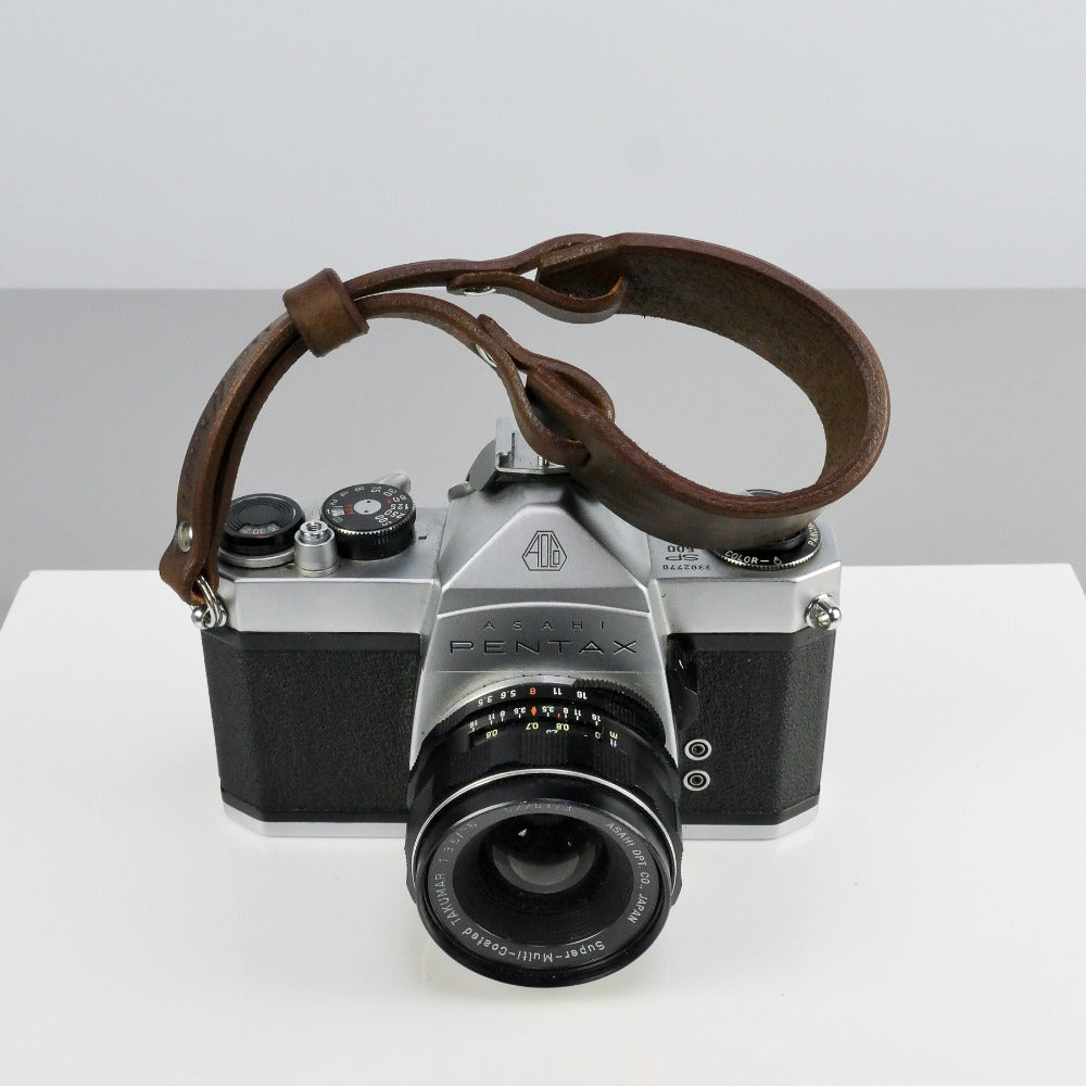Brown Leather Wide Camera Wrist Strap - Scandola Rivet image 6
