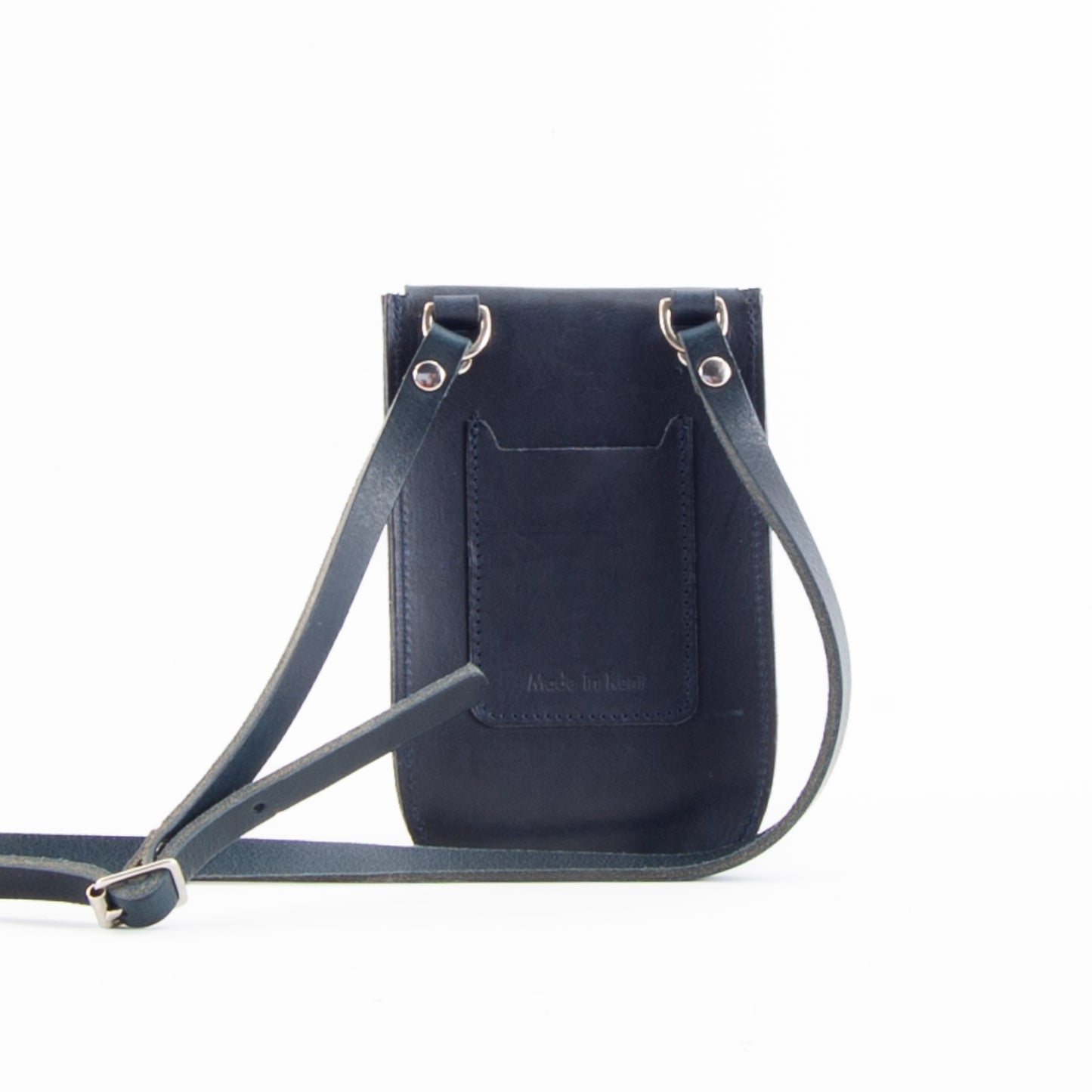 Vintage Navy Leather Phone Pouch image 2