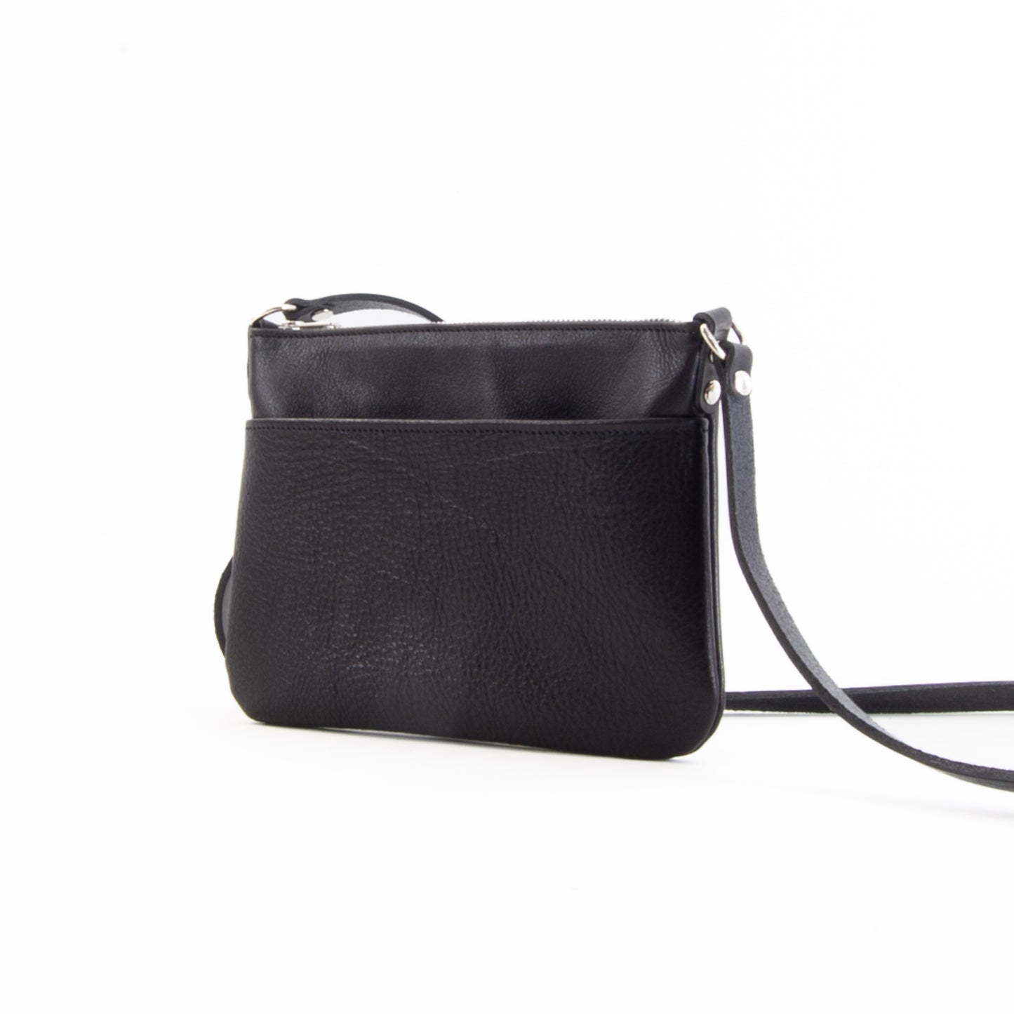 Lightweight Black Leather Hip Bag image 0