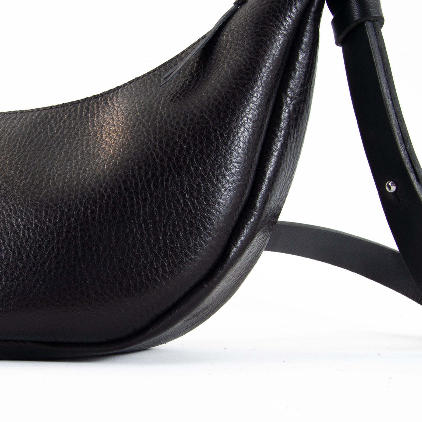 Black Leather Sling Bag image 7