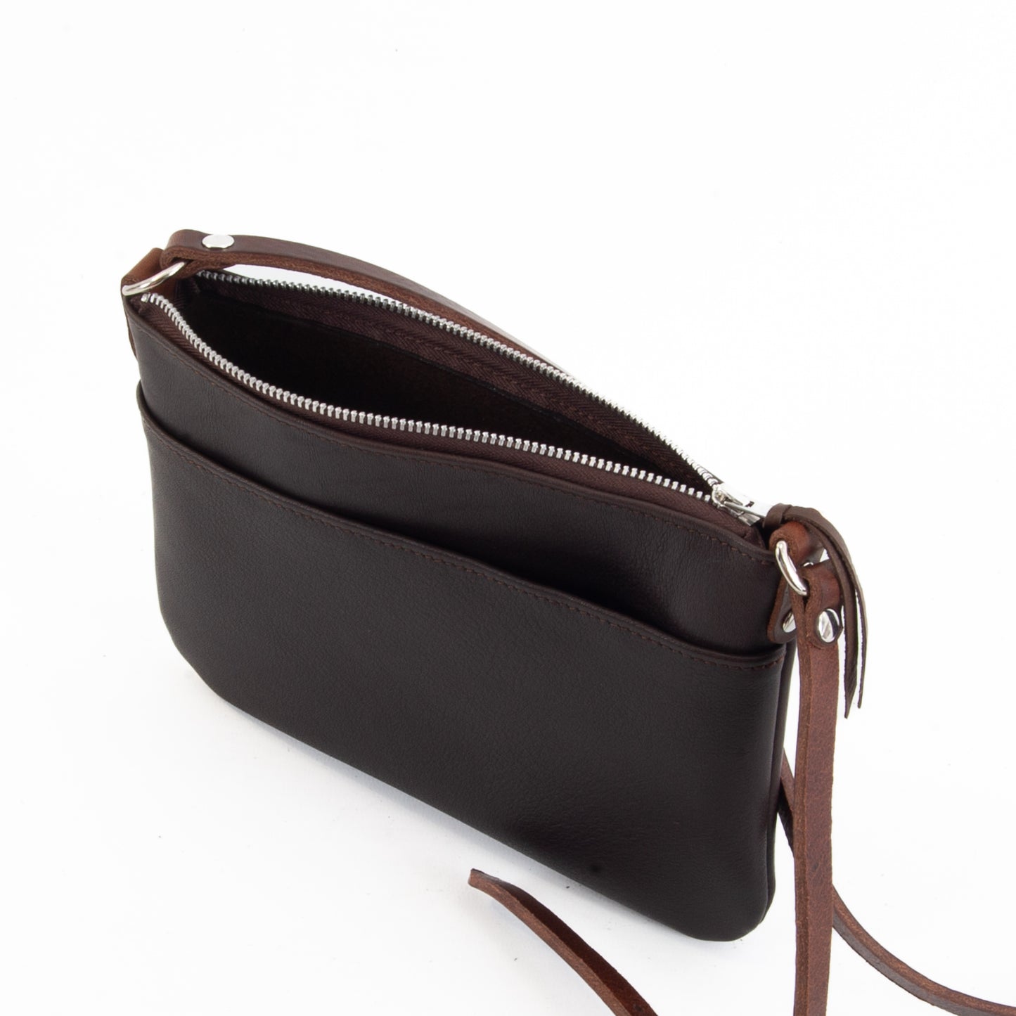 Lightweight Brown Leather Hip Bag image 4