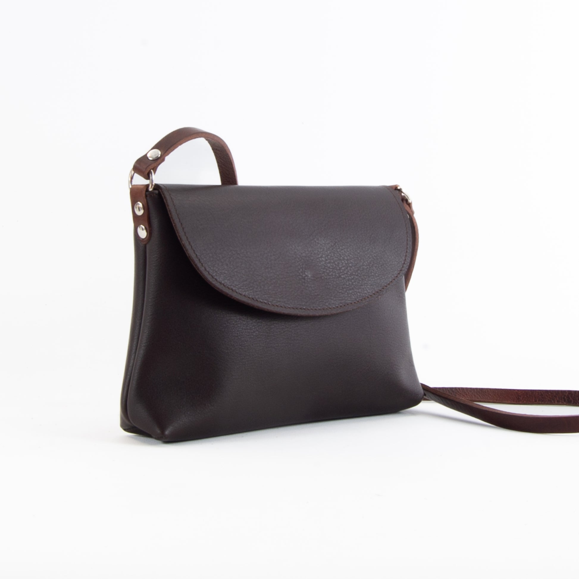 Soft Brown Leather Flap Over Bag image 2