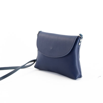Soft Blue Leather Flap Over Bag image 3